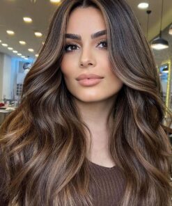 Alternative view of Brown Balayage Flawless Wavy HD Lace Human Hair Wig