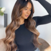 Perfect for Newbies! Catherine Wavy Brown Balayage Bangs